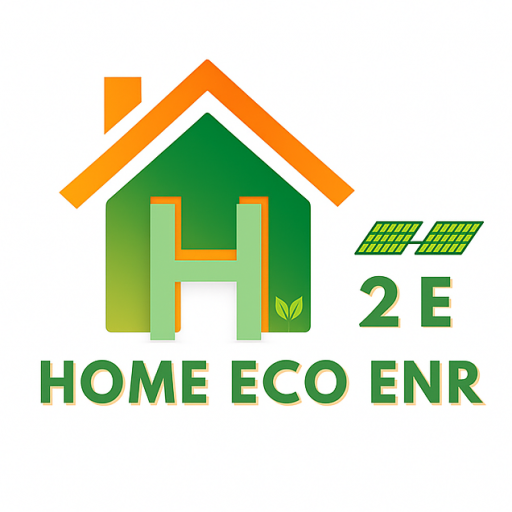 LOGO Logo H2E, solutions d’énergie solaire